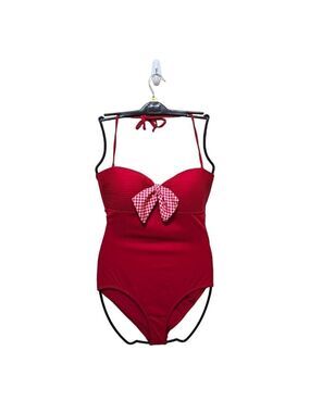 Matilda Jane NWT Enchanted Garden Poolside Party Red Halter Neck Swimsui…